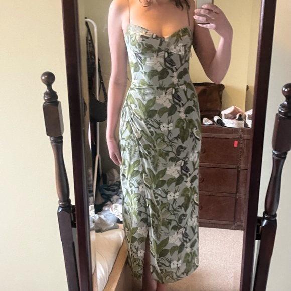 Reformation Kourtney in Toucan Floral Tie Strap Georgette Midi Dress 6 - Picture 1 of 2